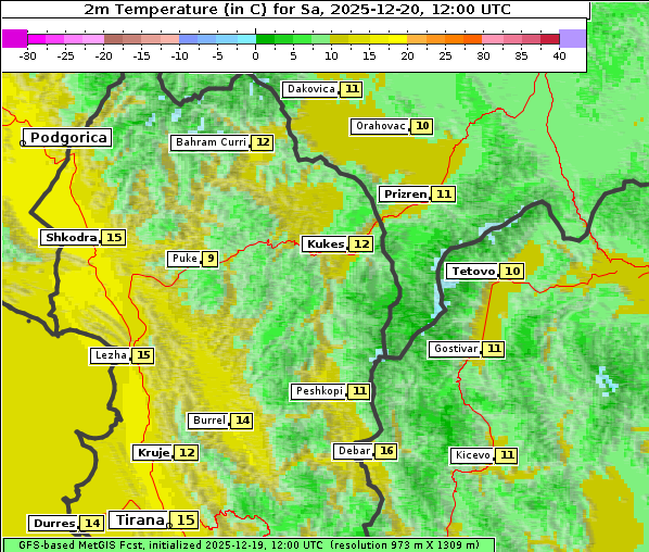 Temperatur, 20. 12. 2025
