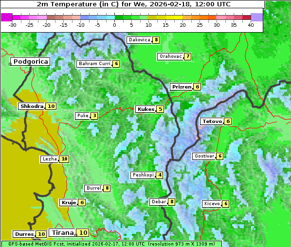 Temperatur, 18. 2. 2026