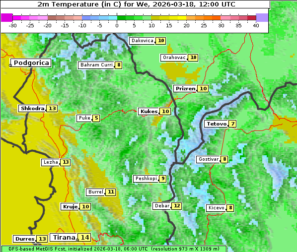 Temperatur, 18. 3. 2026
