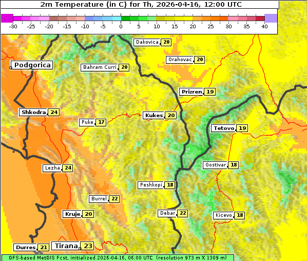 Temperatur, 16. 4. 2026