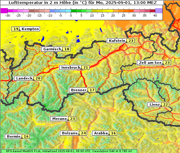 Temperatur, 1. 9. 2025