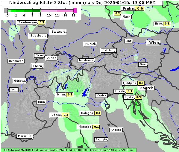 Niederschlag, 15. 1. 2026