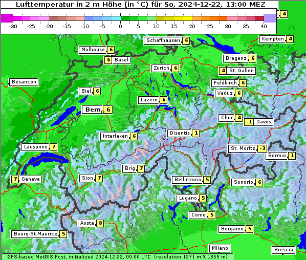 Temperatur, 22. 12. 2024