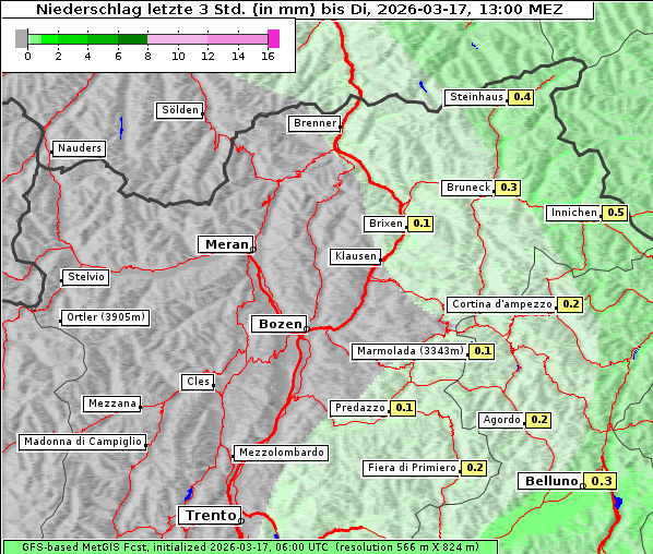 Niederschlag, 17. 3. 2026