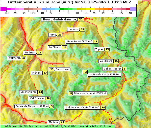 Temperatur, 23. 8. 2025