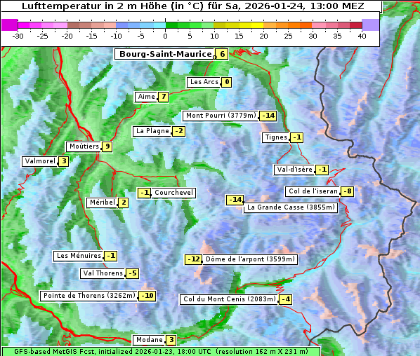 Temperatur, 24. 1. 2026