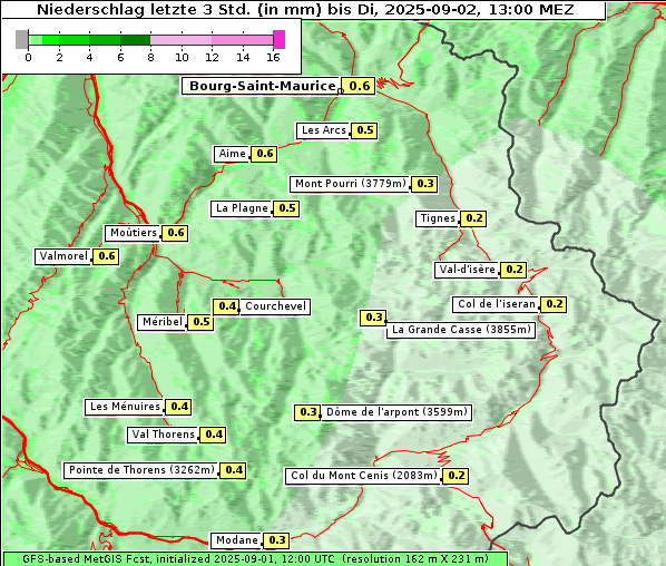 Niederschlag, 2. 9. 2025