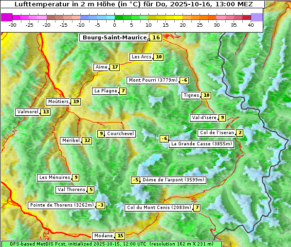 Temperatur, 16. 10. 2025