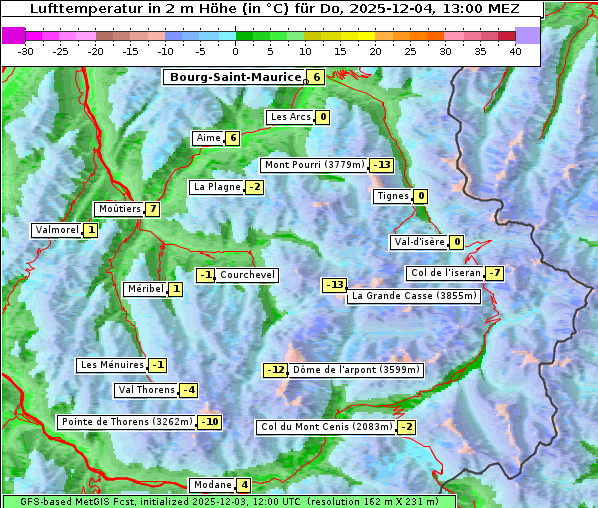 Temperatur, 4. 12. 2025