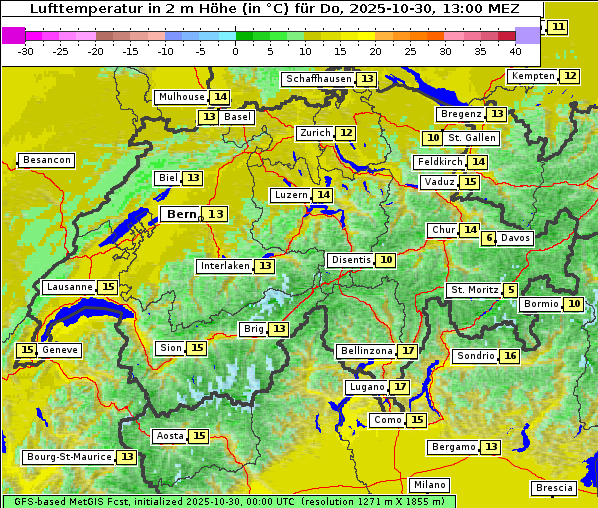 Temperatur, 30. 10. 2025
