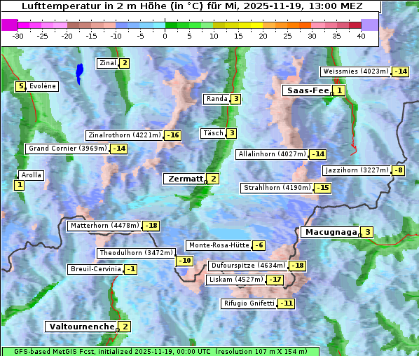 Temperatur, 19. 11. 2025