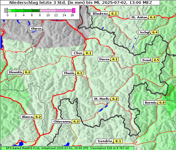 Niederschlag, 2. 7. 2025