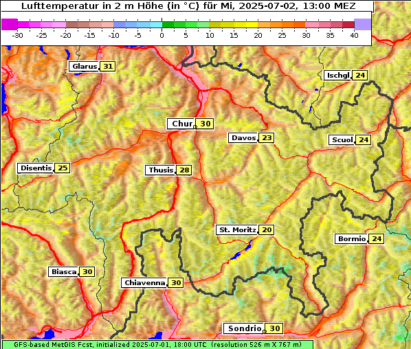 Temperatur, 2. 7. 2025