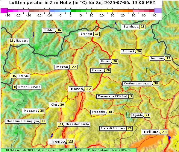 Temperatur, 6. 7. 2025