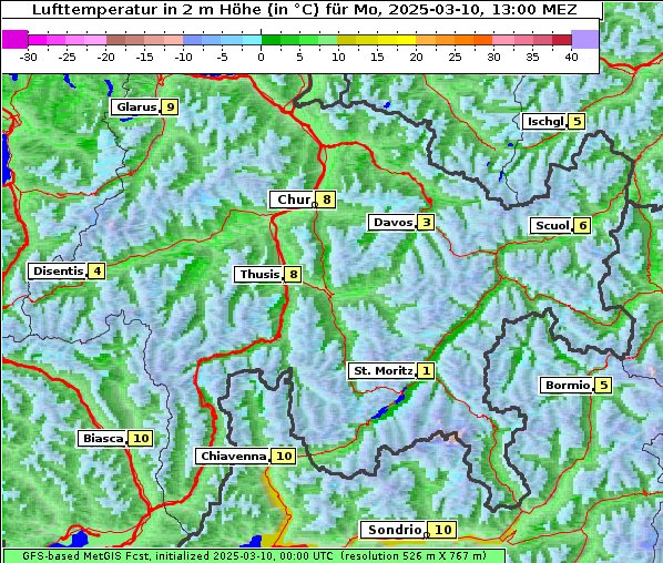 Temperatur, 10. 3. 2025