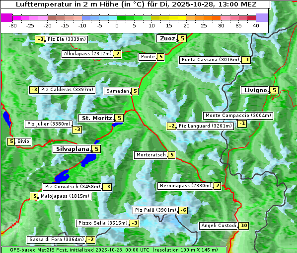 Temperatur, 28. 10. 2025
