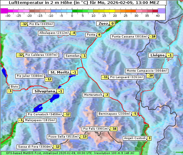 Temperatur, 9. 2. 2026