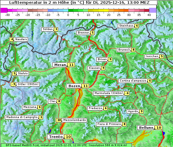 Temperatur, 16. 12. 2025