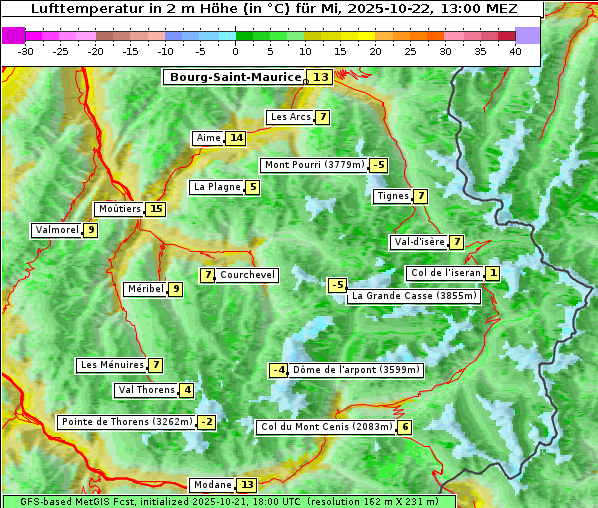 Temperatur, 22. 10. 2025