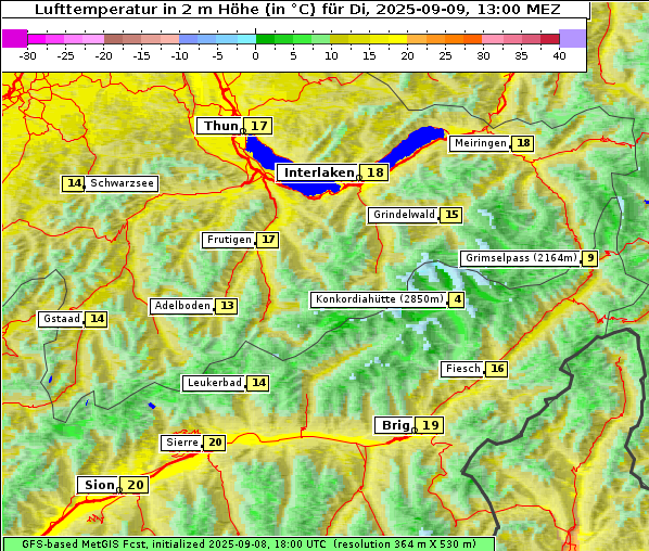 Temperatur, 9. 9. 2025