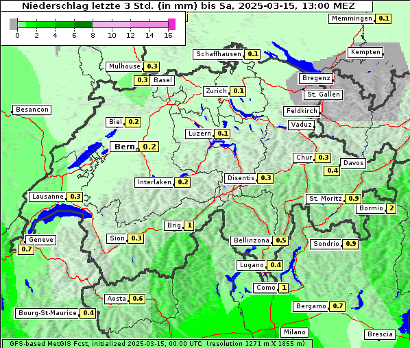 Niederschlag, 15. 3. 2025