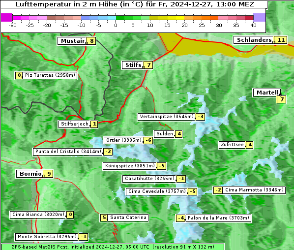 Temperatur, 27. 12. 2024