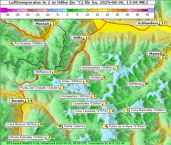 Temperatur, 30. 8. 2025
