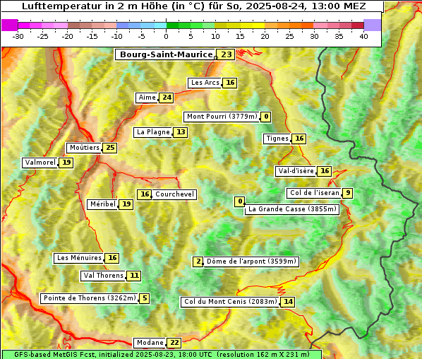 Temperatur, 24. 8. 2025
