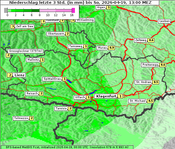 Niederschlag, 19. 4. 2026