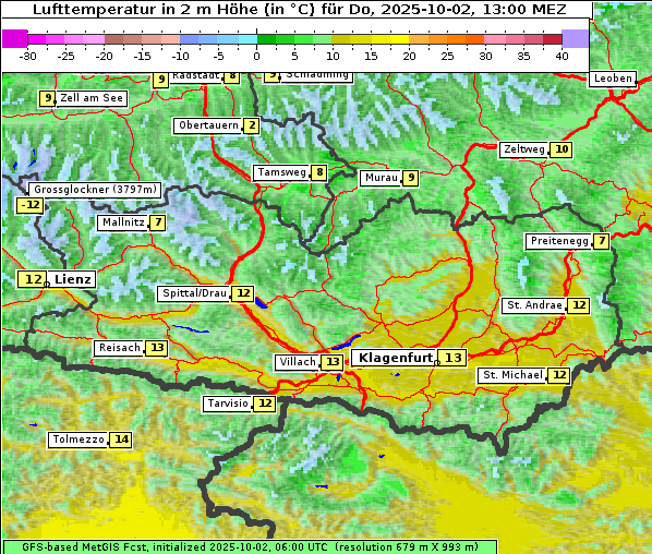 Temperatur, 2. 10. 2025