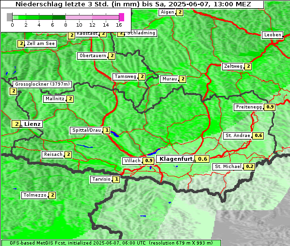 Niederschlag, 7. 6. 2025