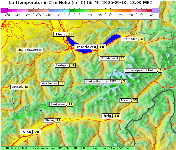 Temperatur, 10. 9. 2025