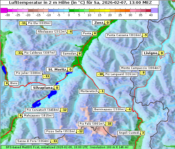 Temperatur, 7. 2. 2026
