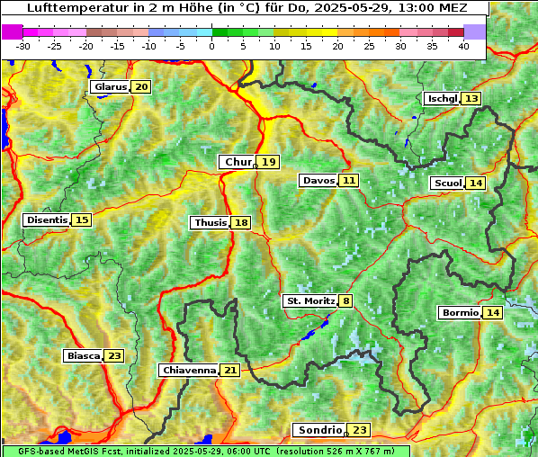 Temperatur, 29. 5. 2025