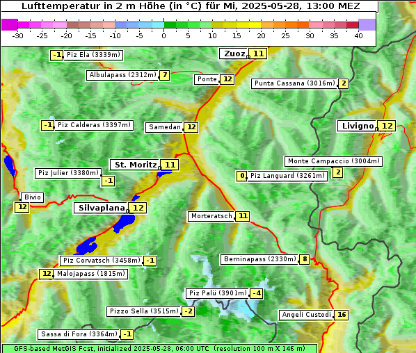Temperatur, 28. 5. 2025