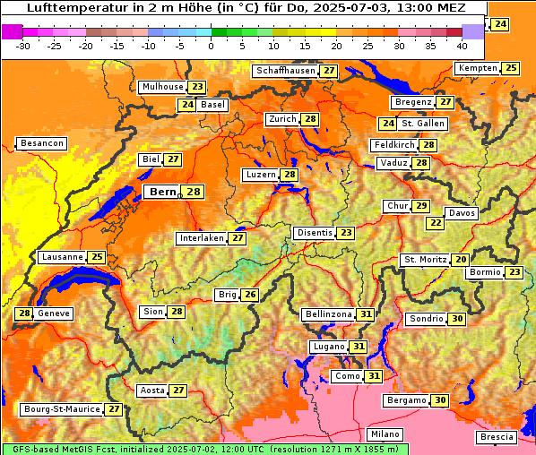 Temperatur, 3. 7. 2025
