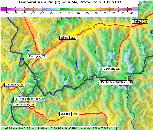 Temperatur, 30. 7. 2025