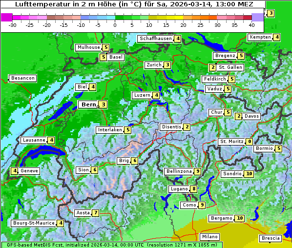 Temperatur, 14. 3. 2026