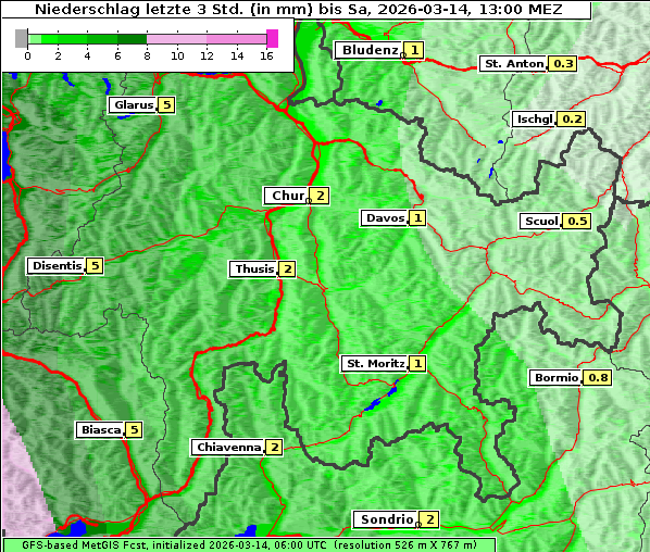 Niederschlag, 14. 3. 2026