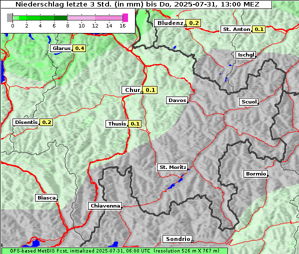 Niederschlag, 31. 7. 2025