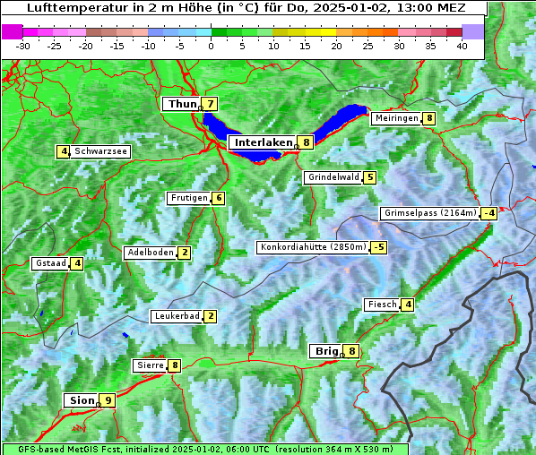 Temperatur, 2. 1. 2025