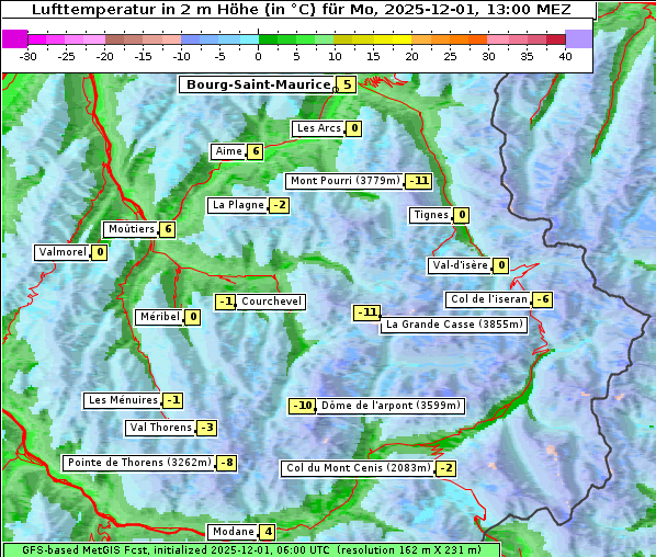 Temperatur, 1. 12. 2025