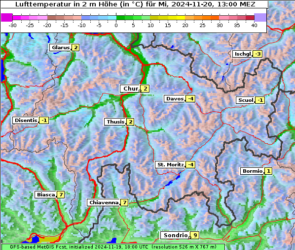 Temperatur, 20. 11. 2024