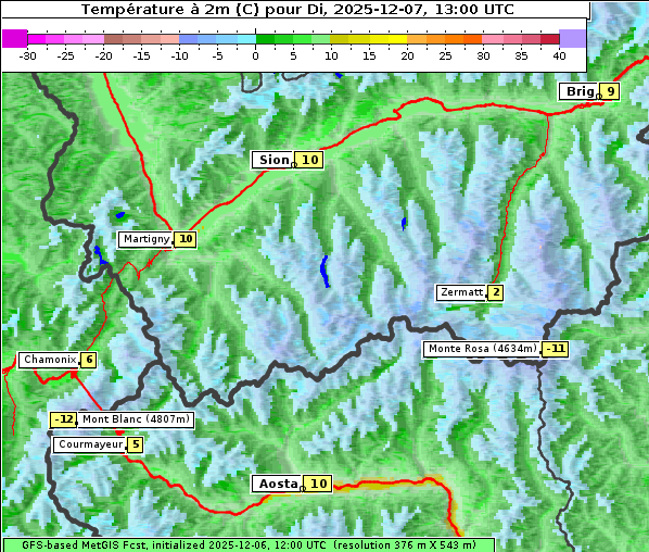 Temperatur, 7. 12. 2025