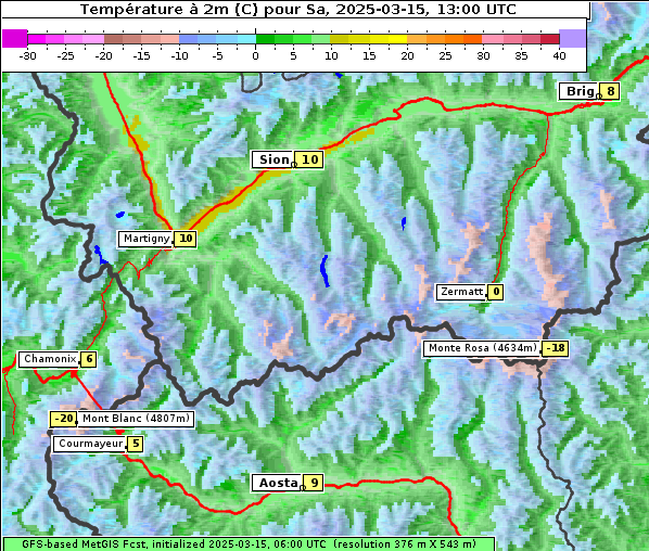 Temperatur, 15. 3. 2025