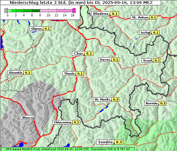 Niederschlag, 16. 9. 2025