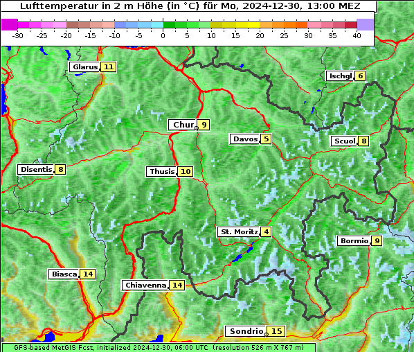 Temperatur, 30. 12. 2024