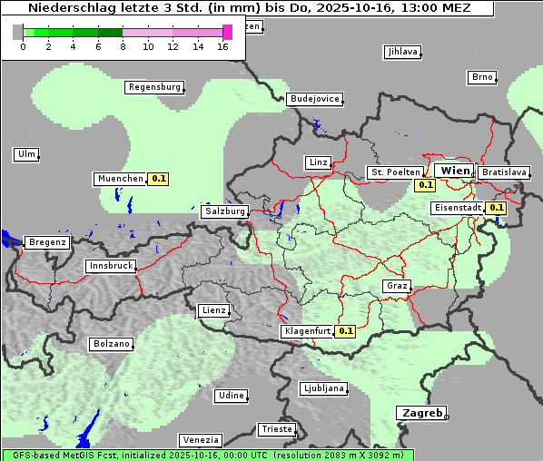 Niederschlag, 16. 10. 2025