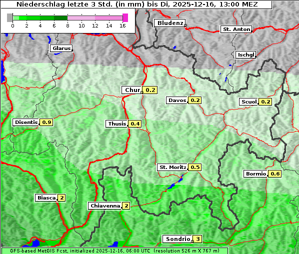 Niederschlag, 16. 12. 2025