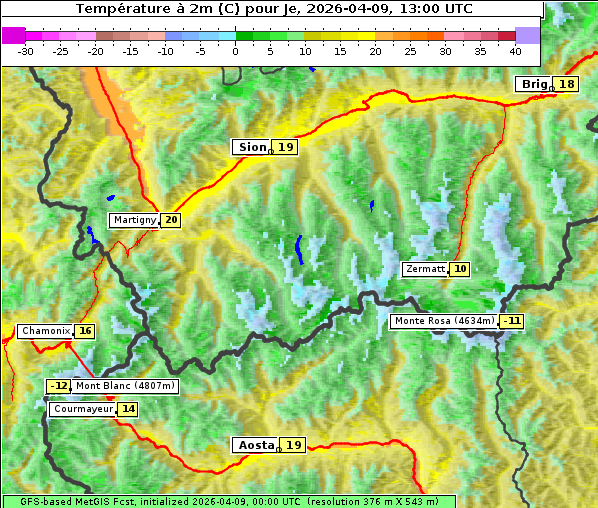 Temperatur, 9. 4. 2026